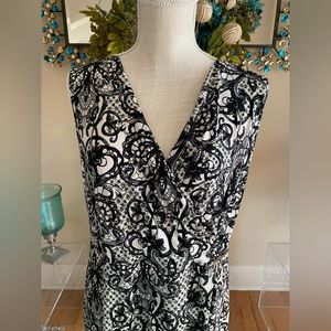 Calvin Klein Black and White Midi Dress